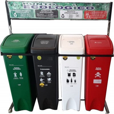 Punto Ecológico 35 Litros Cuatro Puestos 